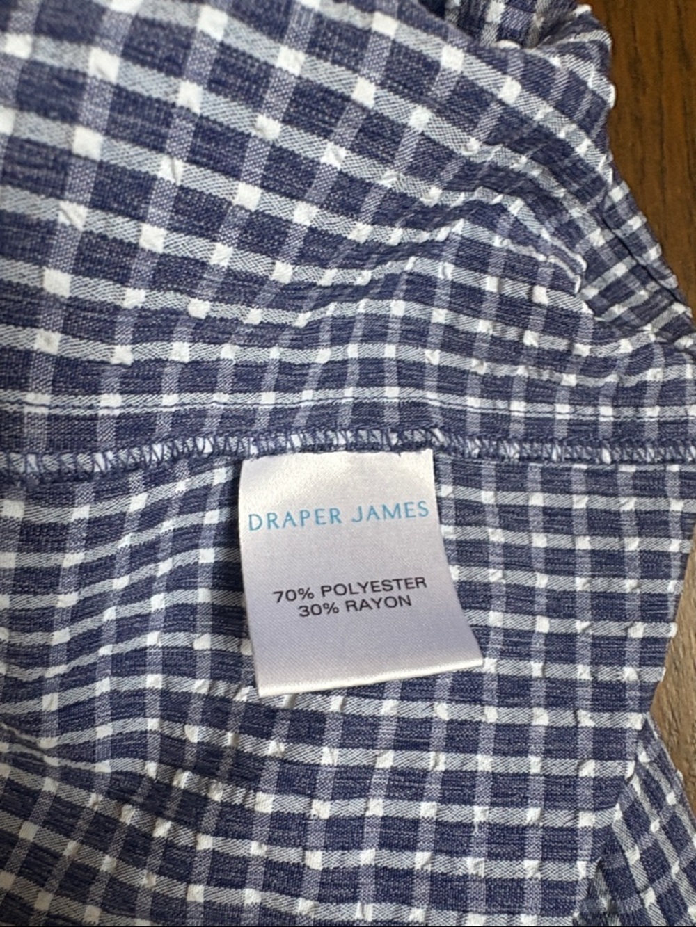 Draper James Gingham Ruffle Tiered Sundress in Navy and White - Picture 3 of 3